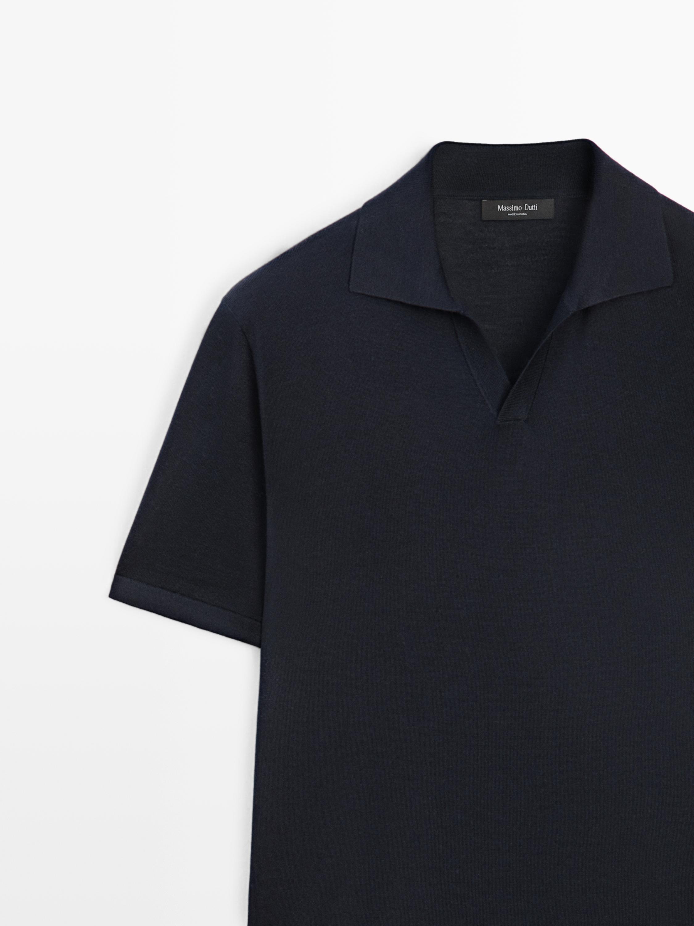 Polo en maille à col V